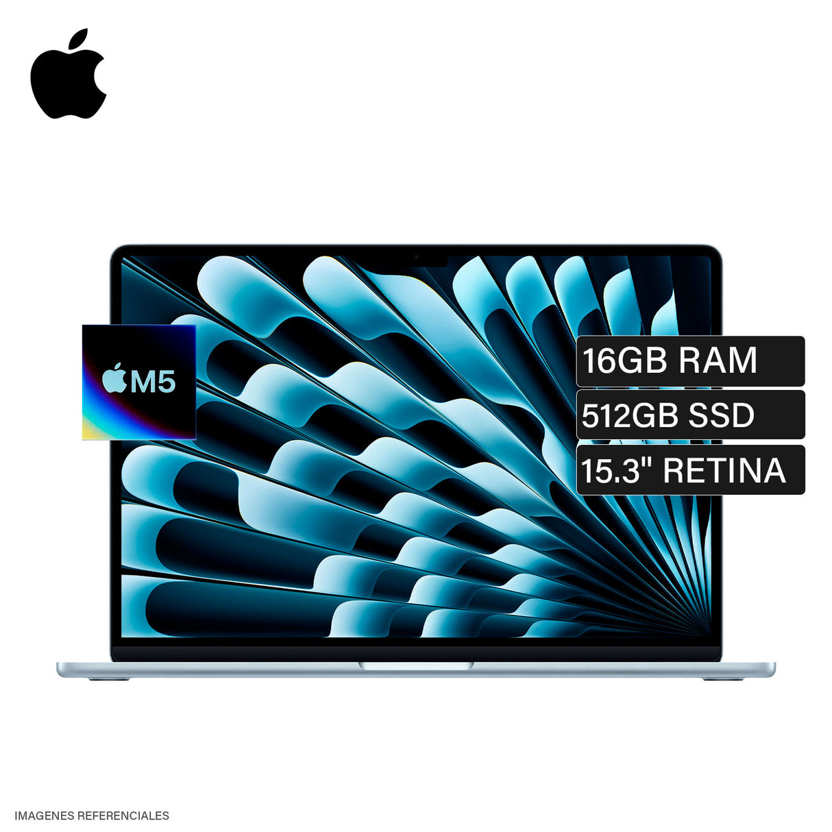 MacBook Air 15 Chip M5 Ram 16GB Disco 512GB SSD 15.3" Retina Sky Blue