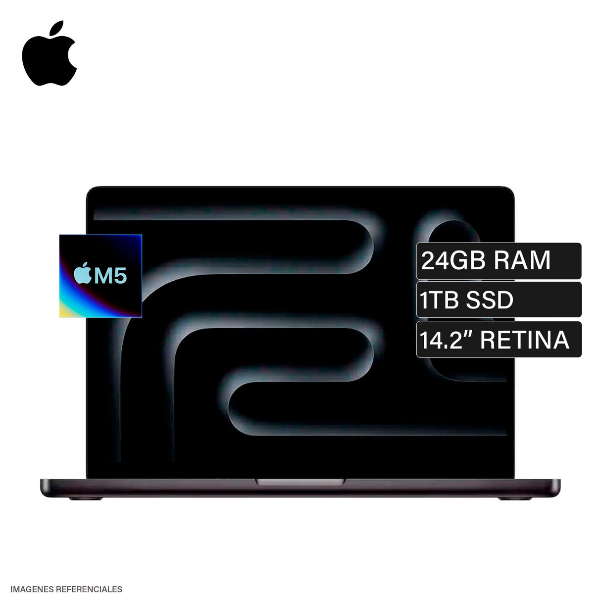 MacBook Pro 14 A3434 Chip M5 RAM 24GB Disco 1TB SSD 14.2" Retina Space Black Teclado Inglés (MDE34LL/A)