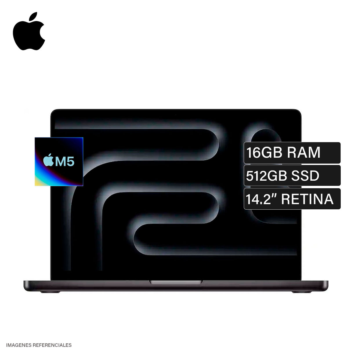MacBook Pro 14 Chip M5 Ram 16GB Disco 512GB SSD 14.2" Retina Space Black Teclado Español MDE04E/A