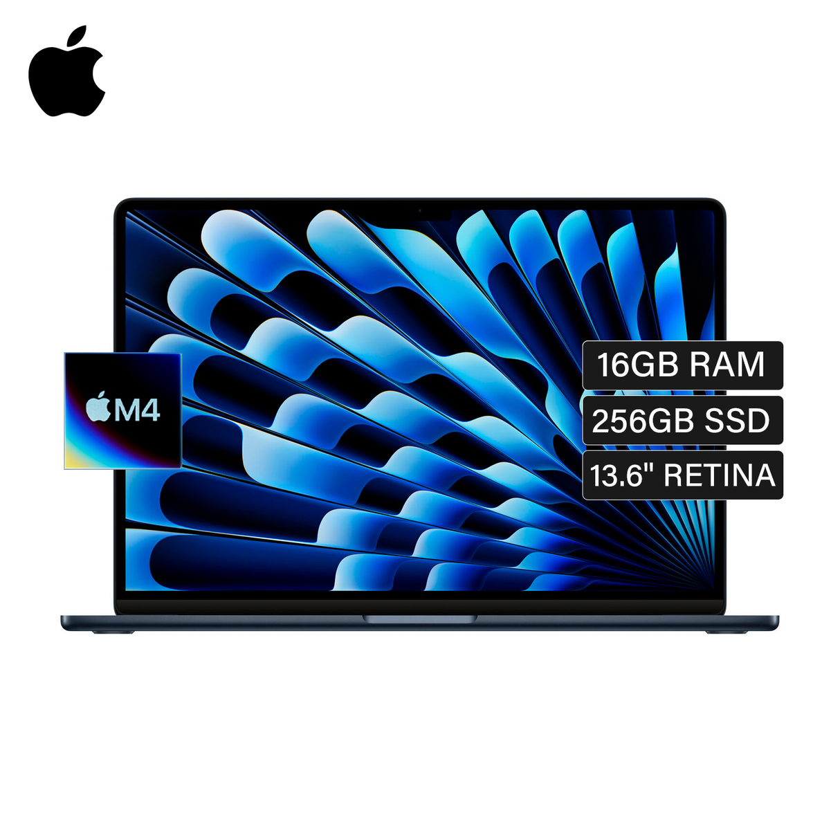Macbook Air 13 Chip M4 RAM 16GB Disco 256GB SSD 13.6" Retina Medianoche