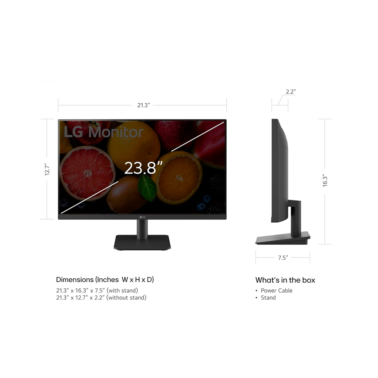 Monitor LG 24MS500 23.8" FHD 100Hz 5Ms 2 HDMI