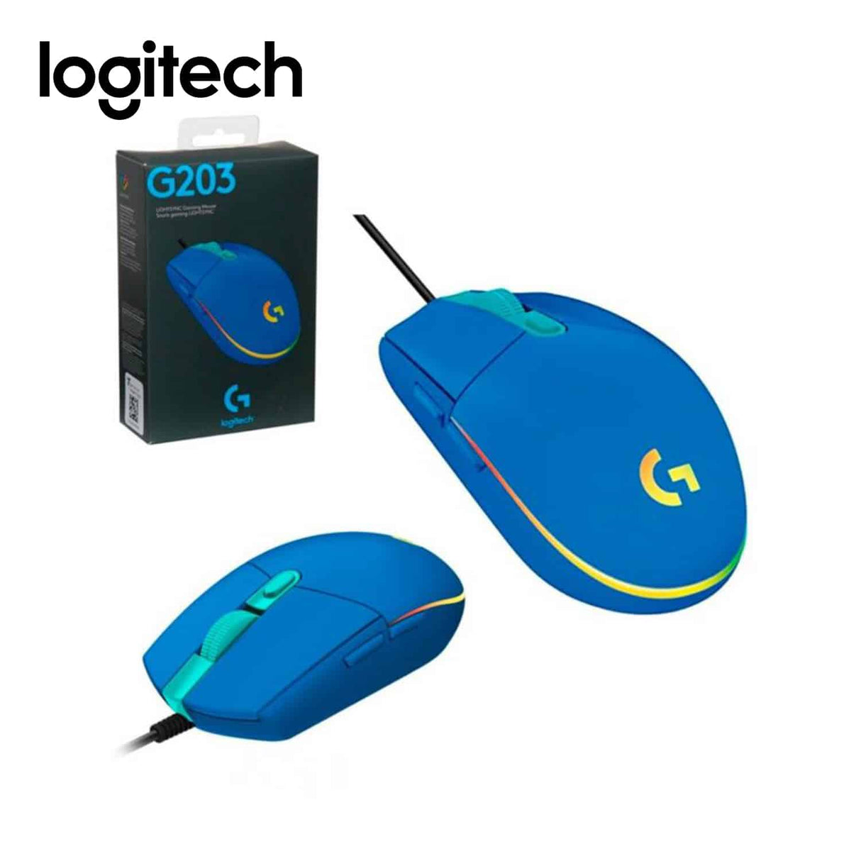 Mouse Logitech G203 Lightsync Optical RGB Azul