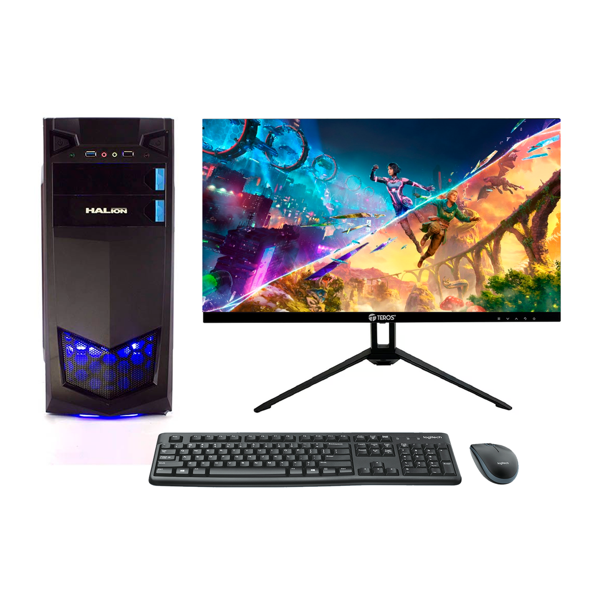 PC Escritorio Amd R5 5600GT Ram 16GB Disco 500GB SSD Monitor Teros TE-2415S 24" FHD + Kit Logitech