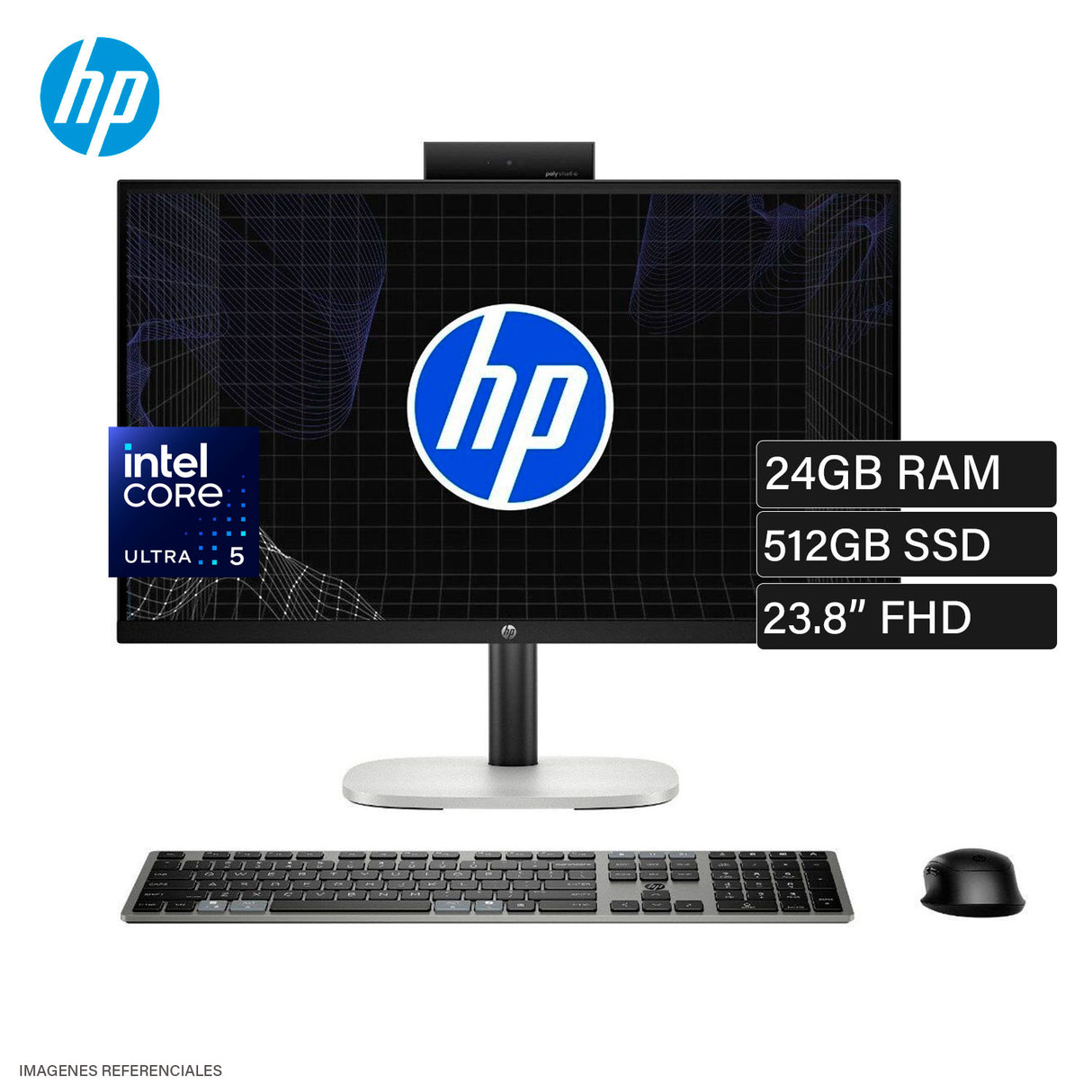 All In One HP ProStudio 4 AIO G1i Intel Core Ultra 5 225H 24GB RAM 512GB SSD 23.8" FHD Windows 11 Pro (CL7U5LT#ABM)