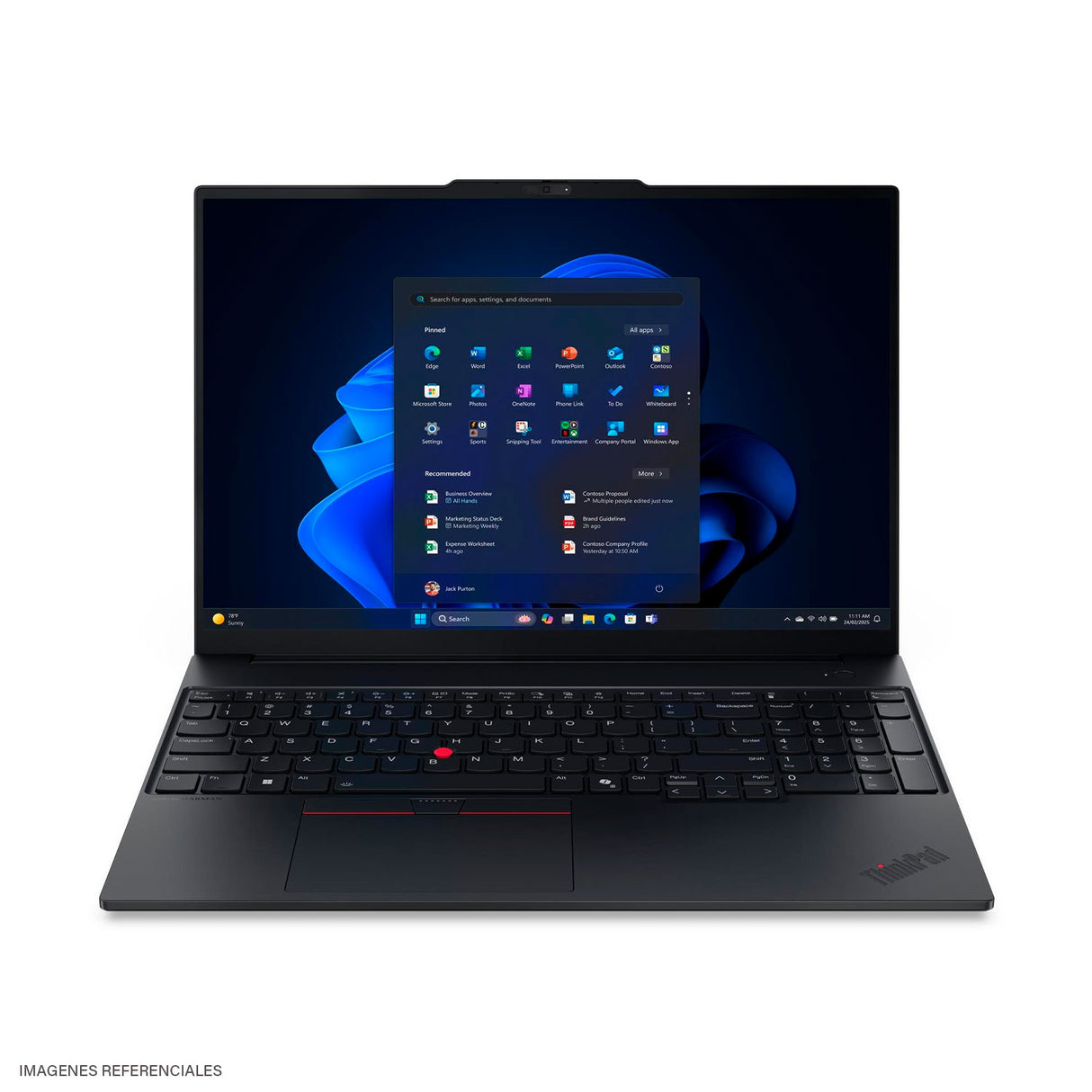 Laptop Lenovo ThinkPad E16 Gen 3 Intel Core Ultra 7 255H RAM 16 GB Disco 1 TB SSD 16" WUXGA Windows 11 Pro (21SS000JLM)