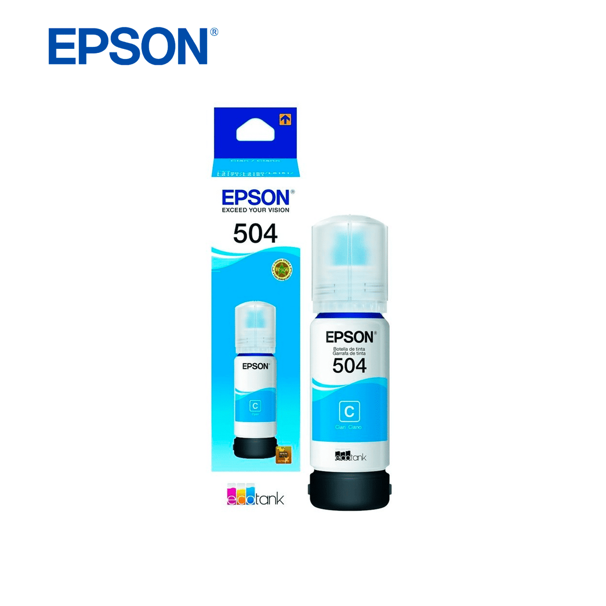 Tinta Epson T504 Ecotank 70Ml Cyan