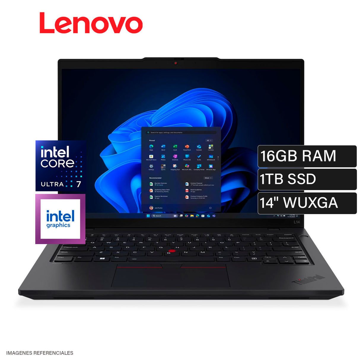 Laptop Lenovo ThinkPad L14 Gen 6 Intel Core Ultra 7 255U Ram 16GB Disco 1TB SSD 14″ WUXGA Windows 11 Pro (21S7000YLM)