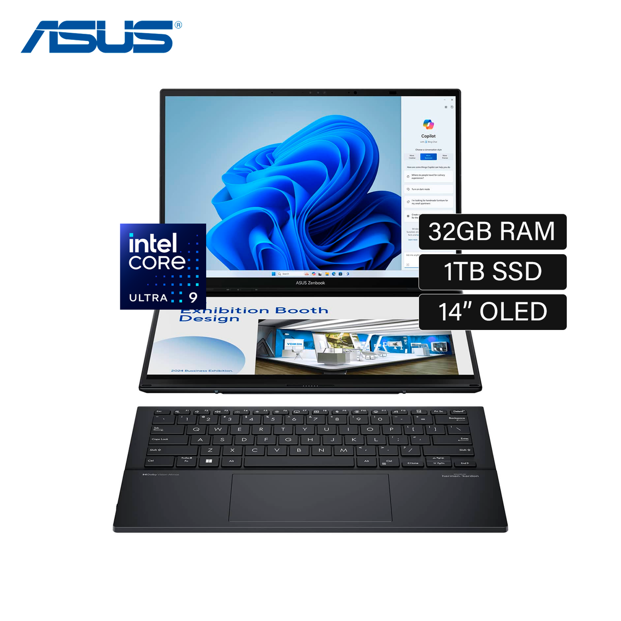 Laptop Asus Zenbook Duo UX8406MA-PZ026W Intel Core Ultra 9 185H RAM 32GB Disco 1TB SSD 14" 3K OLED Windows 11 (90NB12U1-M002X0)