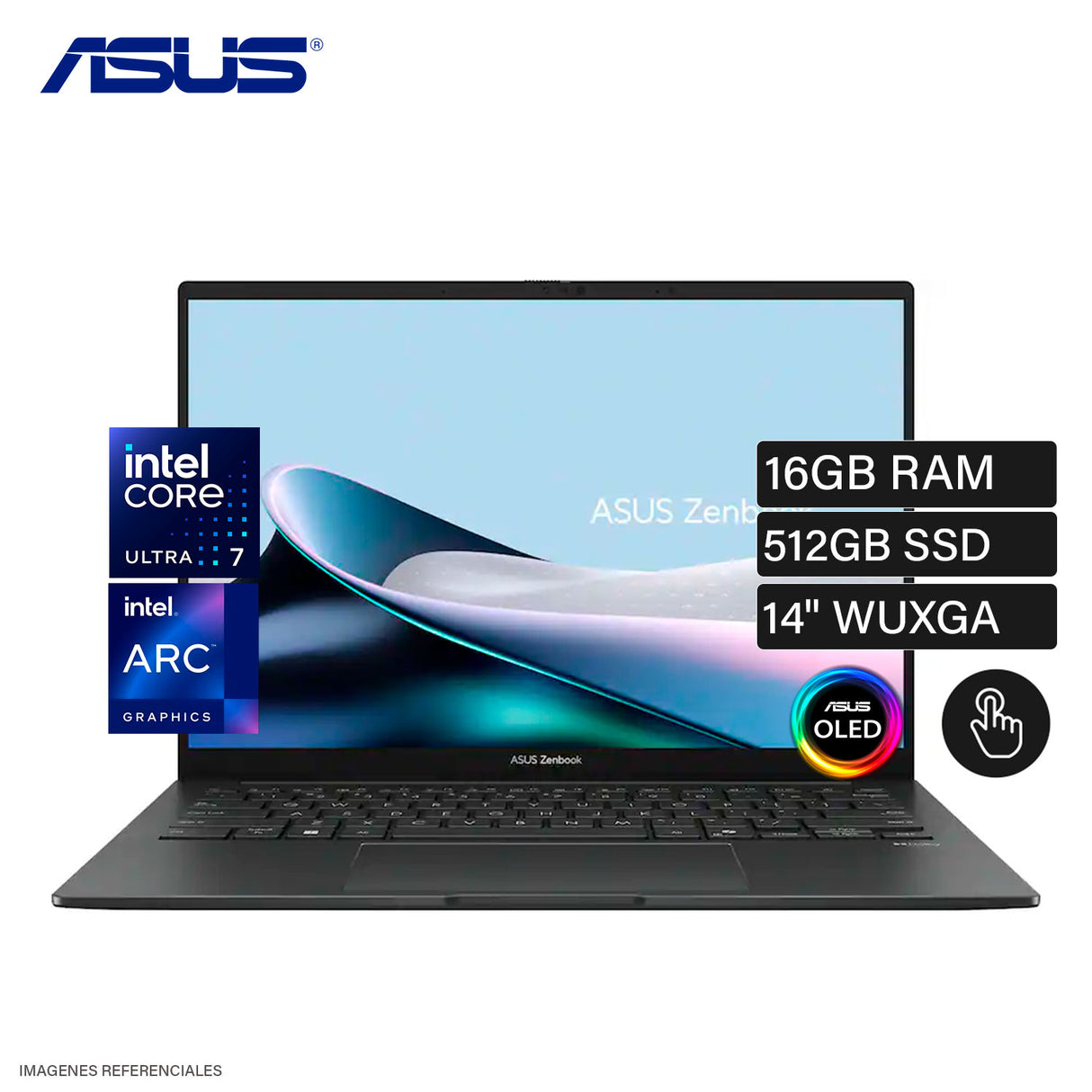 Laptop ASUS Zenbook UX3405CA-U7512 Intel Core Ultra 7 255H 16GB 512GB SSD 14" WUXGA OLED Táctil Windows 11