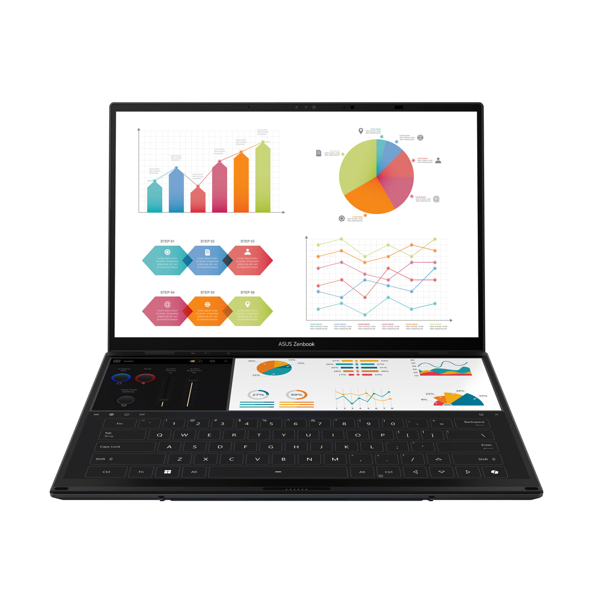 Laptop Asus Zenbook Duo UX8406CA-PZ073W Core Ultra 9 285H Ram 32GB Disco 1TB SSD 14" 3K OLED Tactil Windows 11 (90NB14X1-M007Y0)
