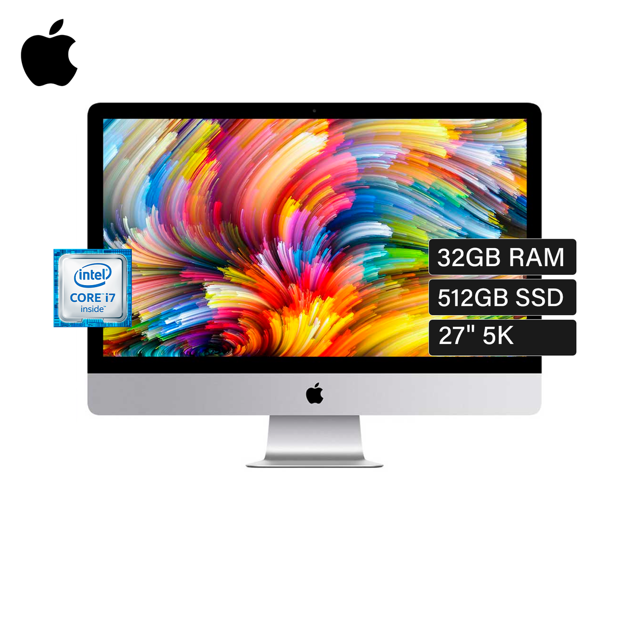 iMac A1419 Intel Core i7 7700K 4.2GHz RAM 32GB Disco 512GB SSD Video Radeon Pro 575 4GB 27" LED Año 2013 Gris Espacial