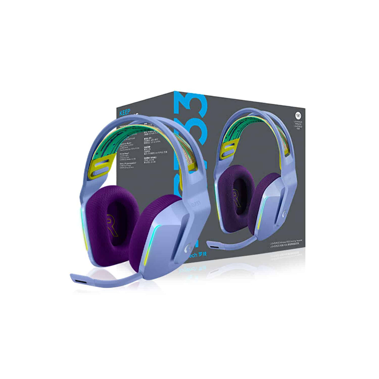 Audífono Logitech Headset G733 Wireless Gaming Lila