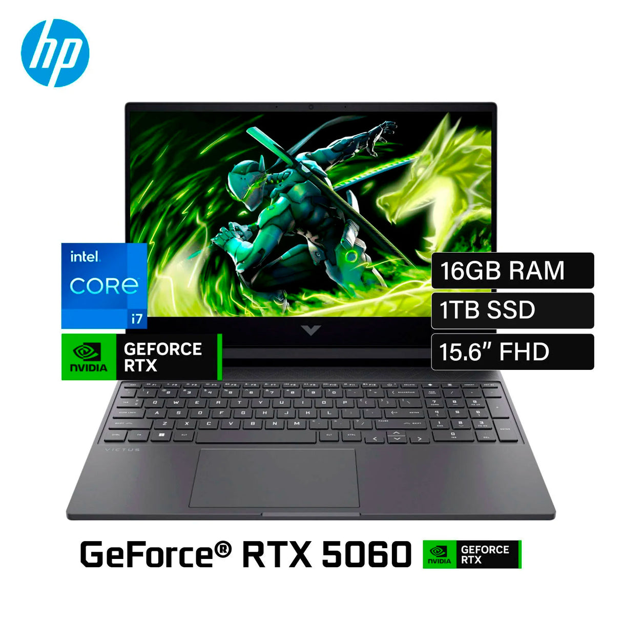 Laptop HP Victus 15-FA2787NR Intel Core i7 13620H Ram 16GB Disco 1TB Video Nvidia RTX 5060 8GB 15.6" FHD Windows 11 (BM7B7UA#ABA)