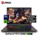 Laptop MSI Vector 16 HX AI A2XWIG-400US Intel Core Ultra 9 275HX Ram 16GB Disco 1TB SSD Video Nvdia RTX 5080 16GB 16" WQXGA Windows 11