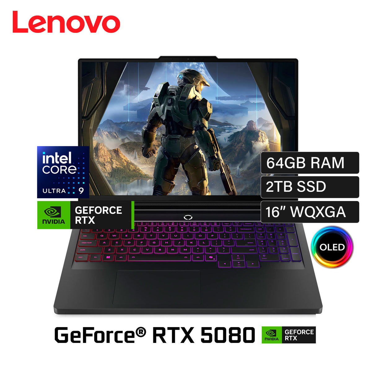 Laptop Lenovo Legion Pro 7 16IAX10H Intel Core Ultra 9 275HX Ram 64GB Disco 2TB SSD Video NVIDIA RTX 5080 16" WQXGA OLED Windows 11 (83F5006HUS)