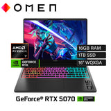 Laptop Hp Omen MAX 16-AK0047NR Ryzen IA 7 H350 Ram 16GB Disco 1TB SSD Video NVIDIA RTX 5070 8GB 16" WQXGA Windows 11 (B96S7UA#ABA)