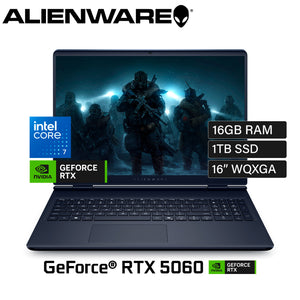 Laptop Dell Alienware 16 Aurora Intel Core 7 240H Ram 16GB Disco 1TB SSD Video Nvidia RTX 5060 8GB 16" WQXGA Windows 11 (LAC16250-7469BLU-PUS)