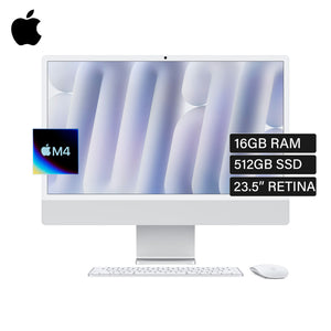 iMac Chip M4 Ram 16GB Disco 512GB SSD 23.5" 4.5K Retina Silver Teclado Español (MWUV3LL/A)