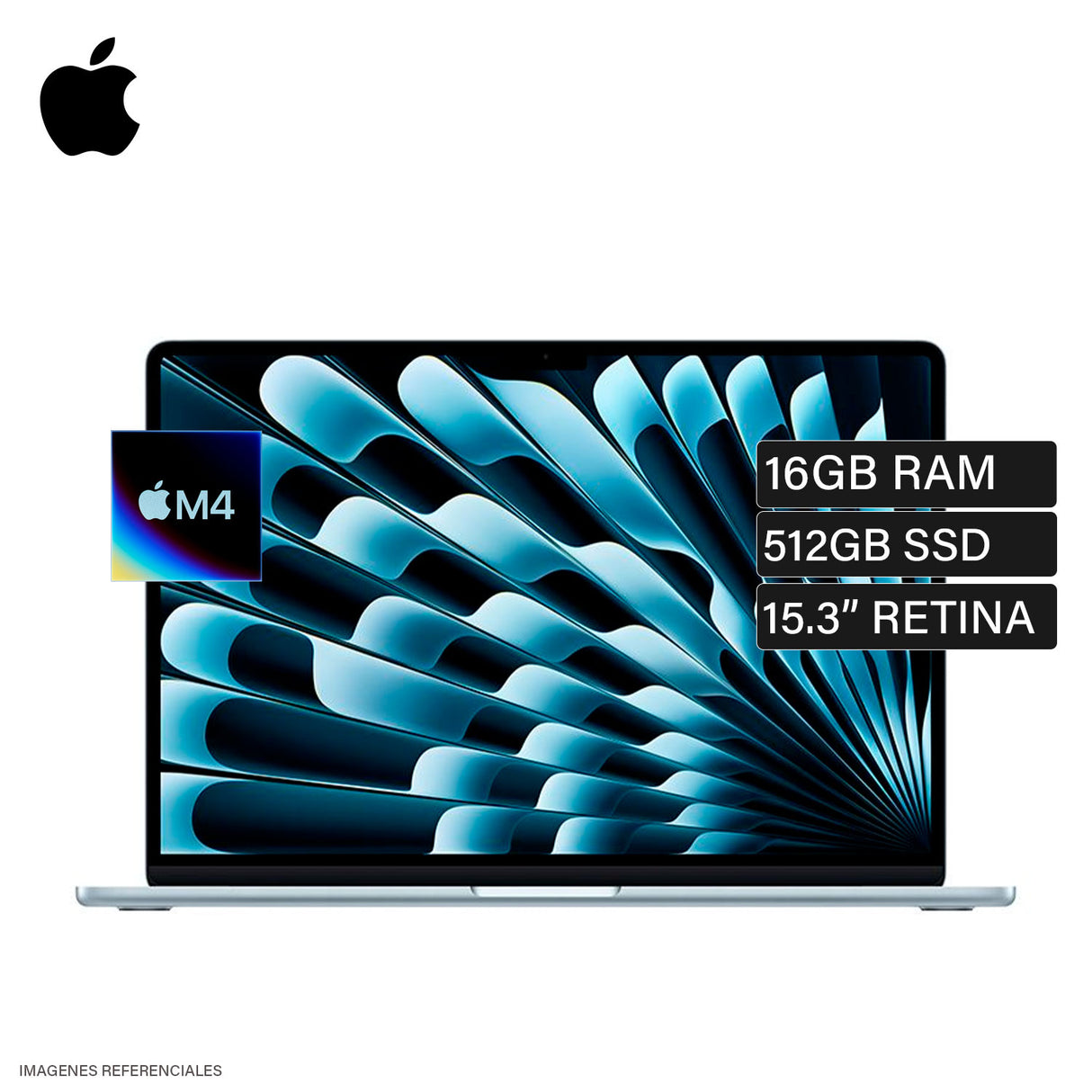 MacBook Air 15 A3241 Chip M4 RAM 16GB Disco 512GB SSD 15.3" Retina Sky Blue (MC7C4LL/A)