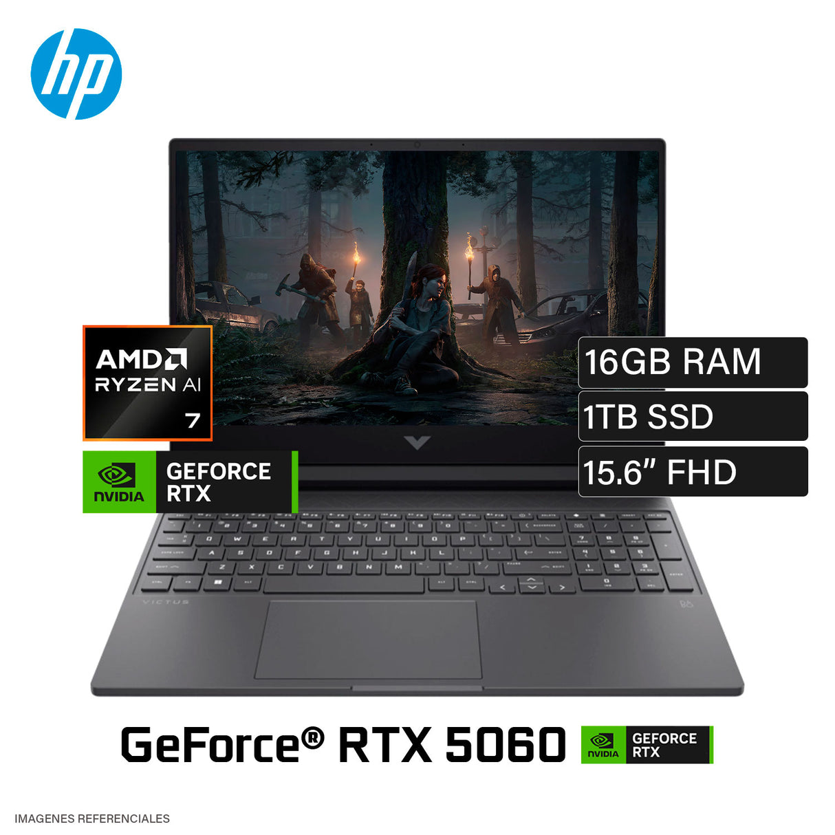 Laptop HP Victus 15-FB3001NR Ryzen 7 IA 350 Ram 16GB Disco 1TB SSD Video NVIDIA RTX 5060 8GB 15.6" FHD Windows 11 (BG7Y9UA#ABA)