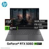 Laptop HP Victus 15-FB3001NR Ryzen 7 IA 350 Ram 16GB Disco 1TB SSD Video NVIDIA RTX 5060 8GB 15.6" FHD Windows 11 (BG7Y9UA#ABA)