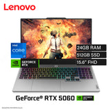 Laptop Lenovo LOQ 15IRX10 Intel Core i7 13650HX RAM 24GB Disco 512GB SSD Video NVIDIA RTX 5060 8GB 15.6" FHD FreeDOS (83JE00BELM)