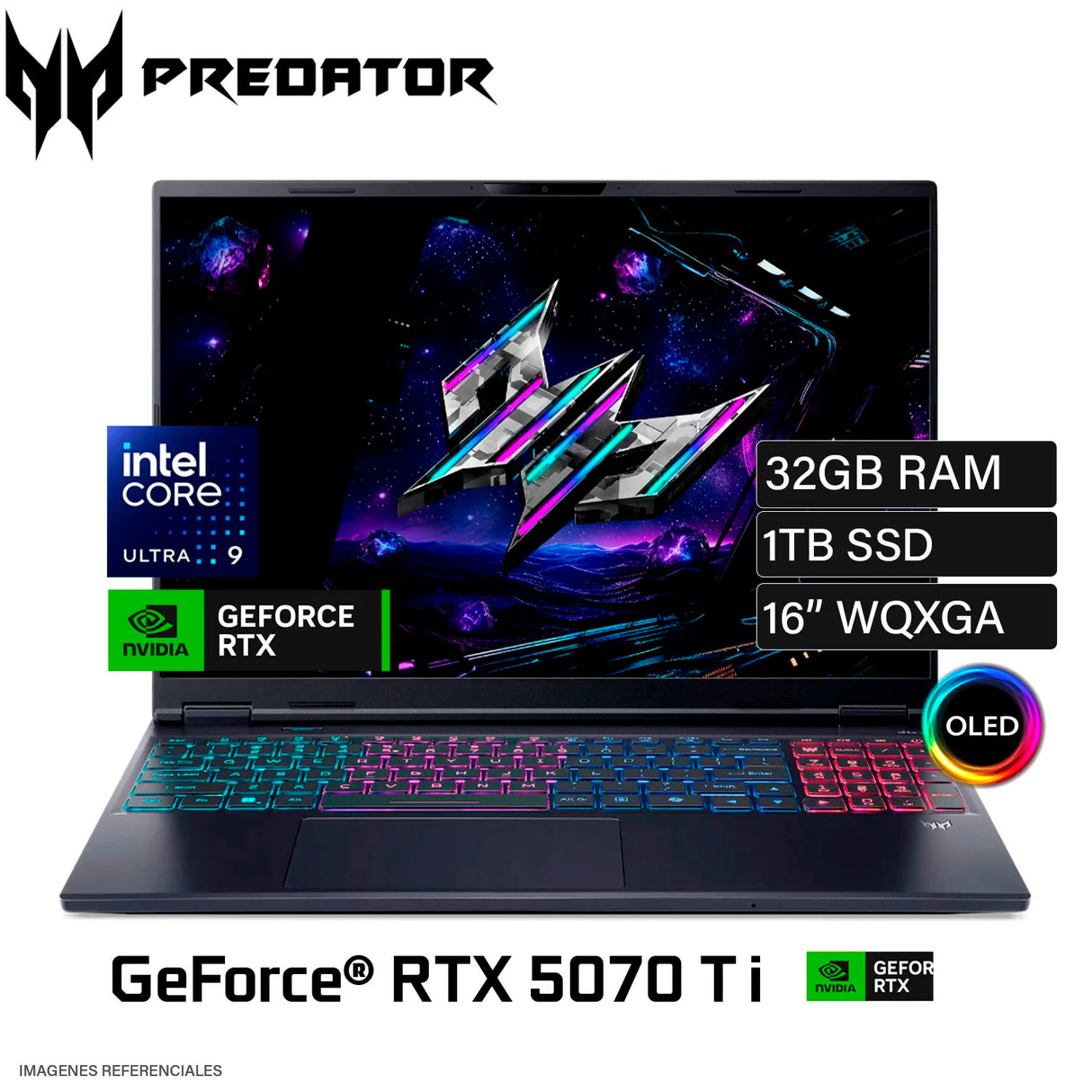 Laptop Acer Predator Helios Neos 16S PHN16S-71-98RF Intel Core Ultra 9 275HX Ram 32GB Disco 1TB SSD Nvidia RTX 5070 Ti 12GB 16" WQXGA Windows 11 (NH.U0KAA.001)