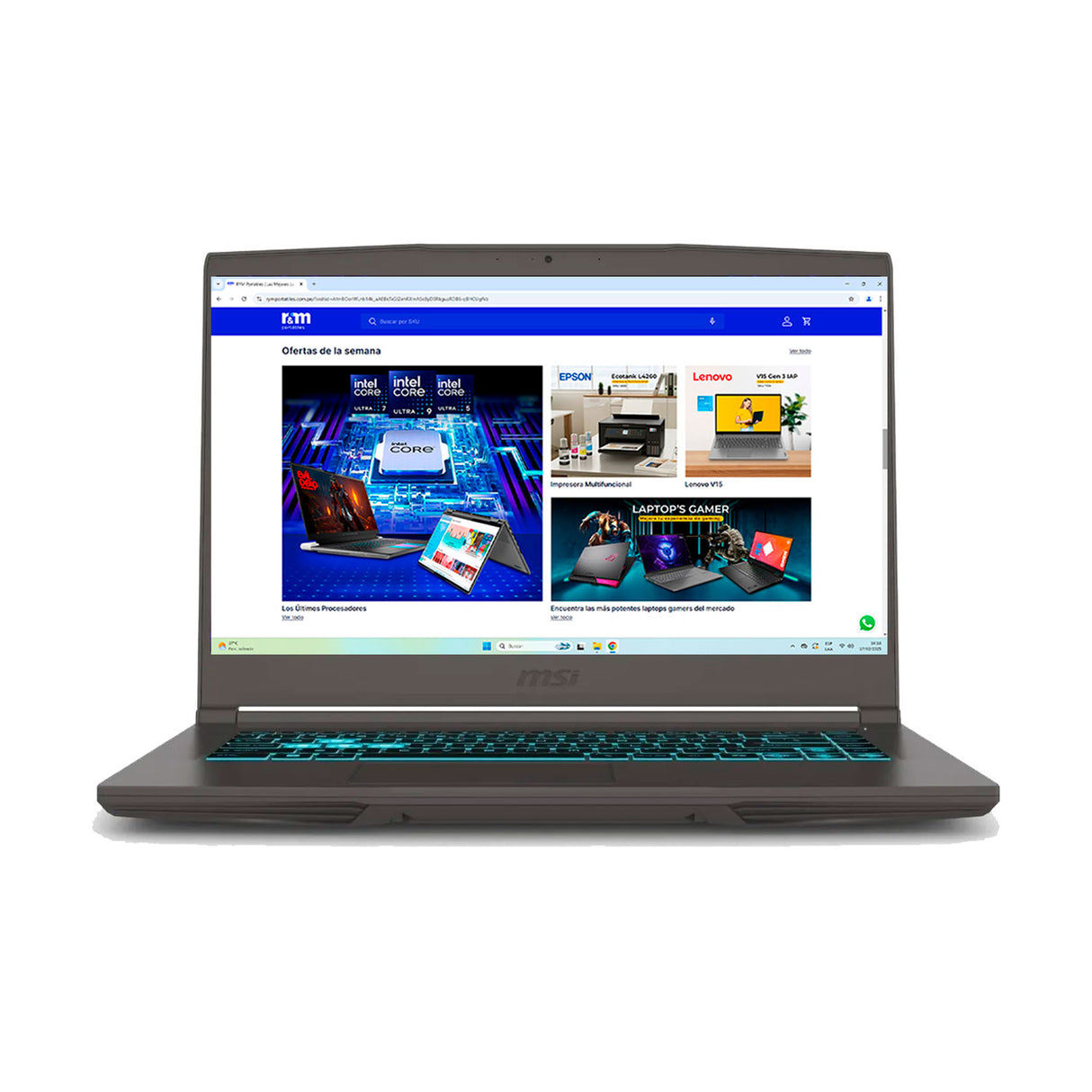 Laptop Msi MSI THIN 15 B13UC-1000US Intel Core i5 13420H Ram 16 Disco 512 SSD Nvidia Rtx 3050 4GB 15.6" FHD Windows 11