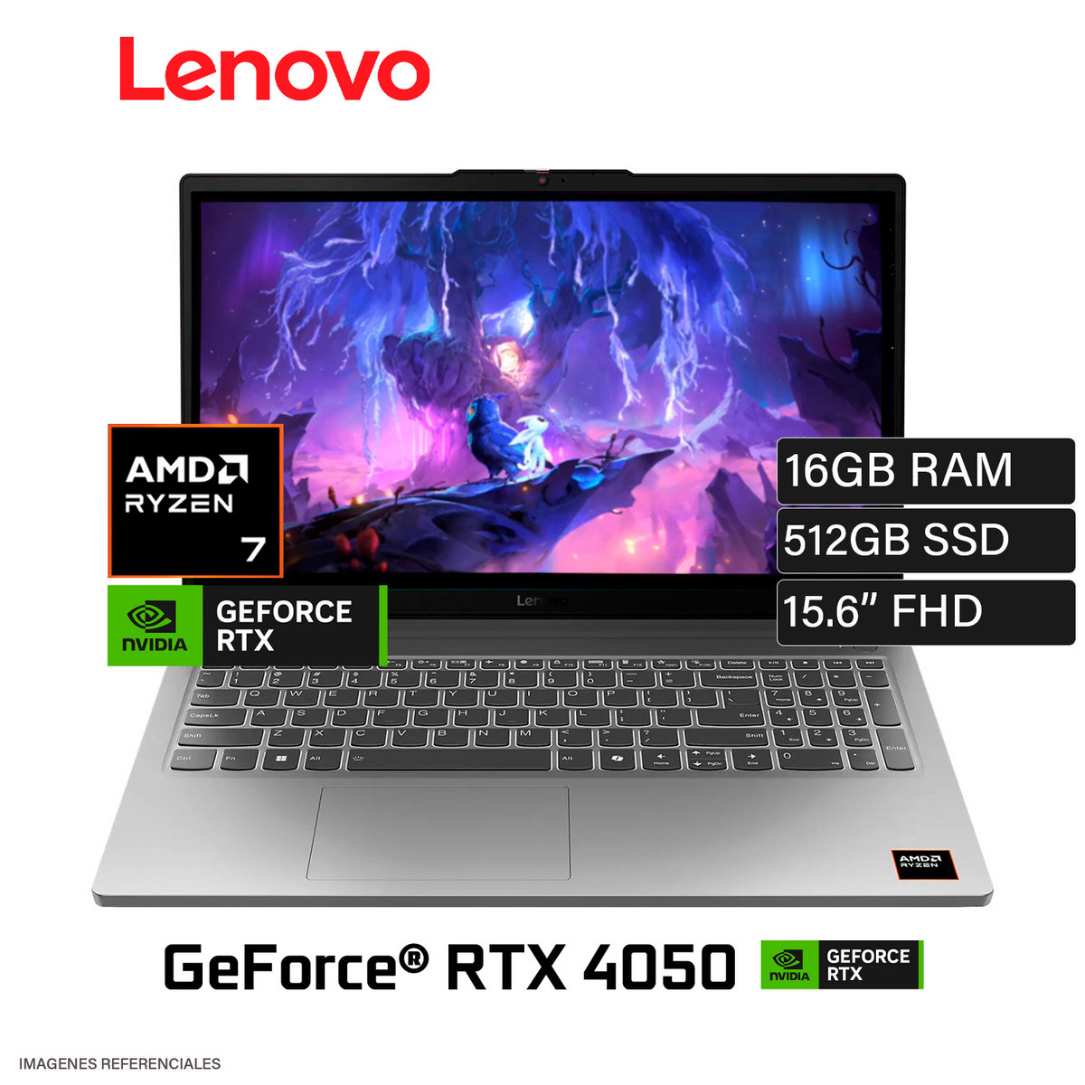 Laptop Lenovo LOQ Essential 15ARP10E Ryzen 7 170 Ram 16GB Disco 512GB SSD NVIDIA RTX 4050 6GB 15.6″ FHD Windows 11 (83S0007FUS)