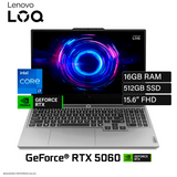 Laptop Lenovo LOQ 15IRX10 Intel Core i7-13645HX RAM 16GB Disco 512GB SSD Nvidia GeForce RTX™ 5060 8GB 15.6" FHD FreeDOS (83JE01JXLM)