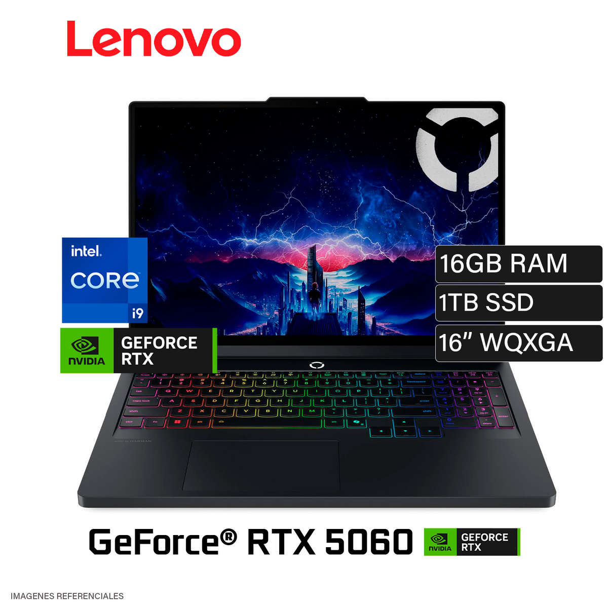 Laptop Lenovo Legion Pro 5 16IRX10 Intel Core I9 14900HX RAM 16GB Disco 1TB SSD NVIDIA RTX 5060 8GB 16" WQXGA FreeDOS (83NN0053LM)