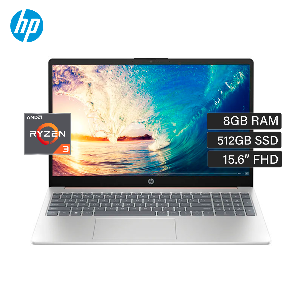 Laptop HP 15-FC0068LA AMD Ryzen 3 7320U RAM 8GB Disco 512GB SSD 15.6" FHD Windows 11