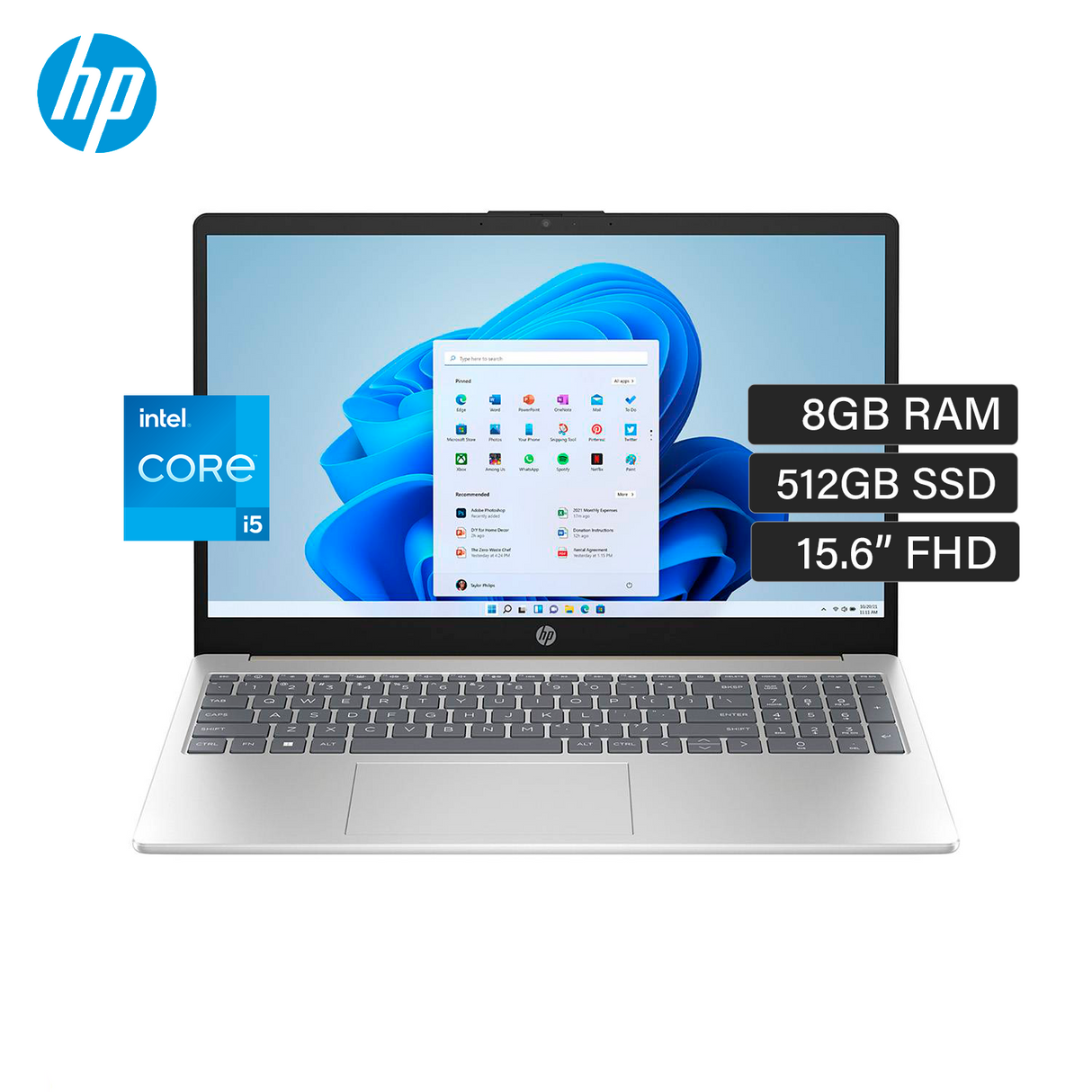 Laptop HP 15-FD0007LA Intel Core i5 1335U Ram 8GB Disco 512GB SSD 15.6" Windows 11