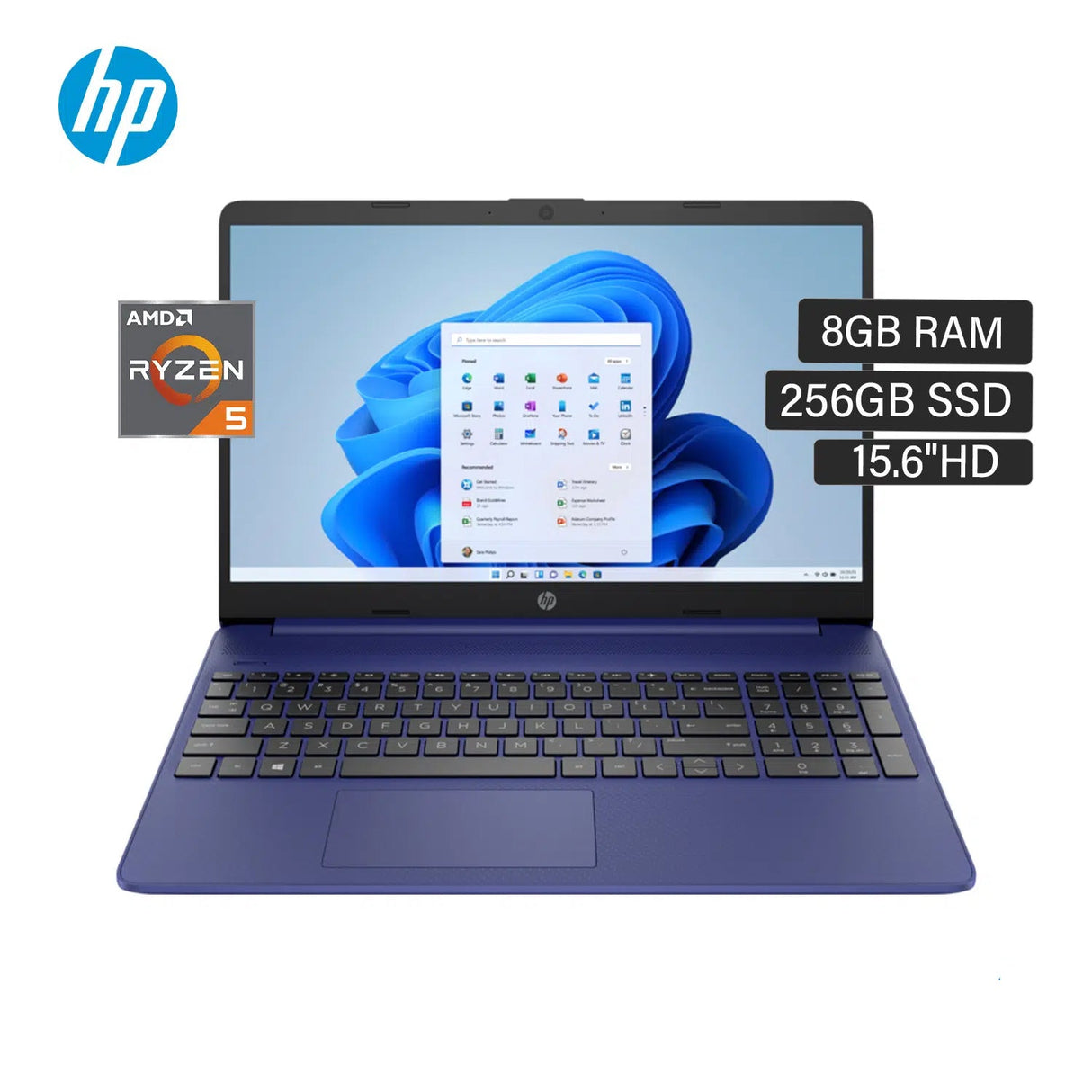 Laptop HP15-EF2523LA Ryzen 5 5500U Ram 8GB Disco 256GB SSD 15.6″ HD W10