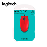 Mouse Logitech M110 Silencioso Óptico USB Rojo