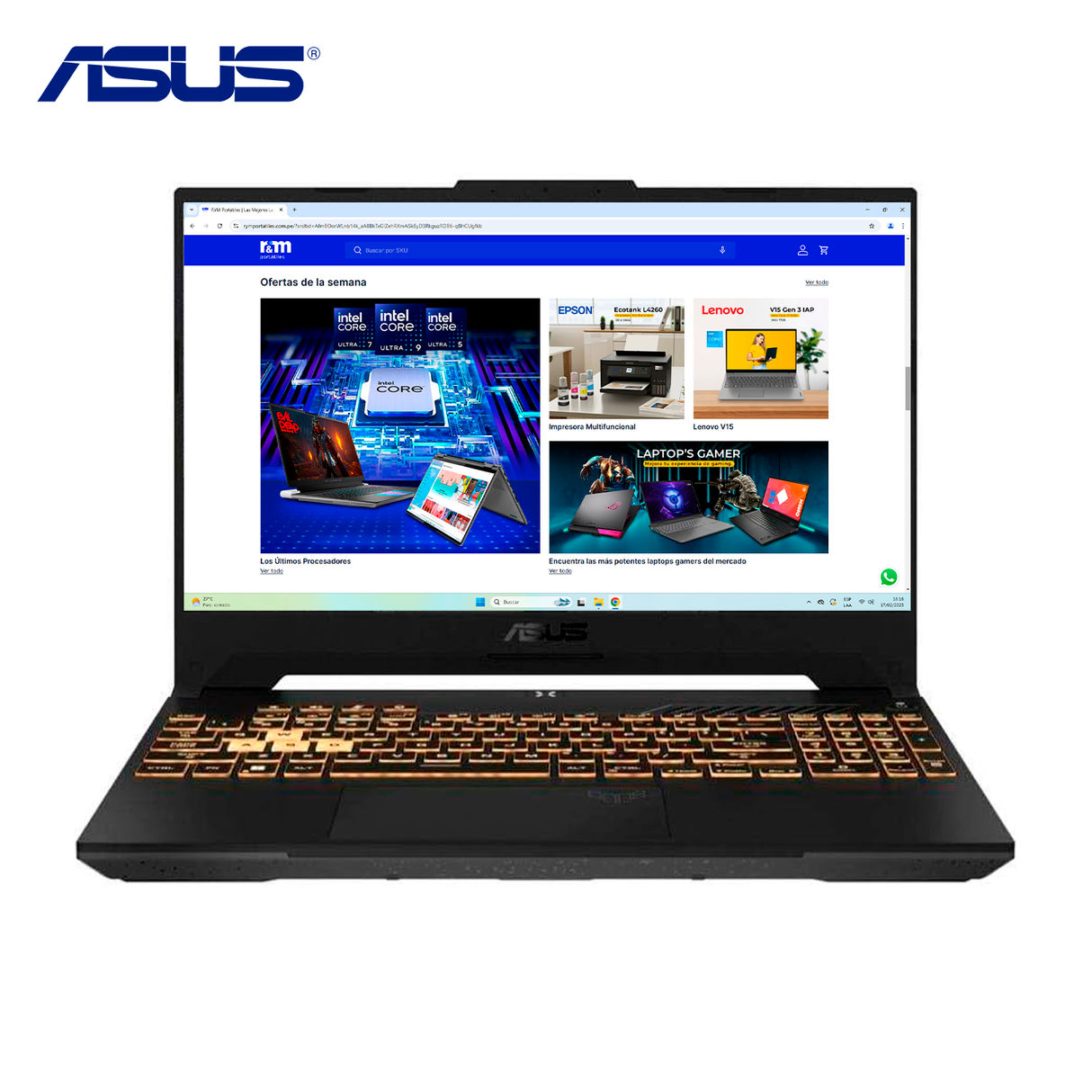 Laptop Asus TUF FX507ZC4-HN005 Intel Core i5 12500H Ram 8GB Disco 512GB SSD Video Nvidia RTX 3050 4GB 15.6" FHD FreeDos