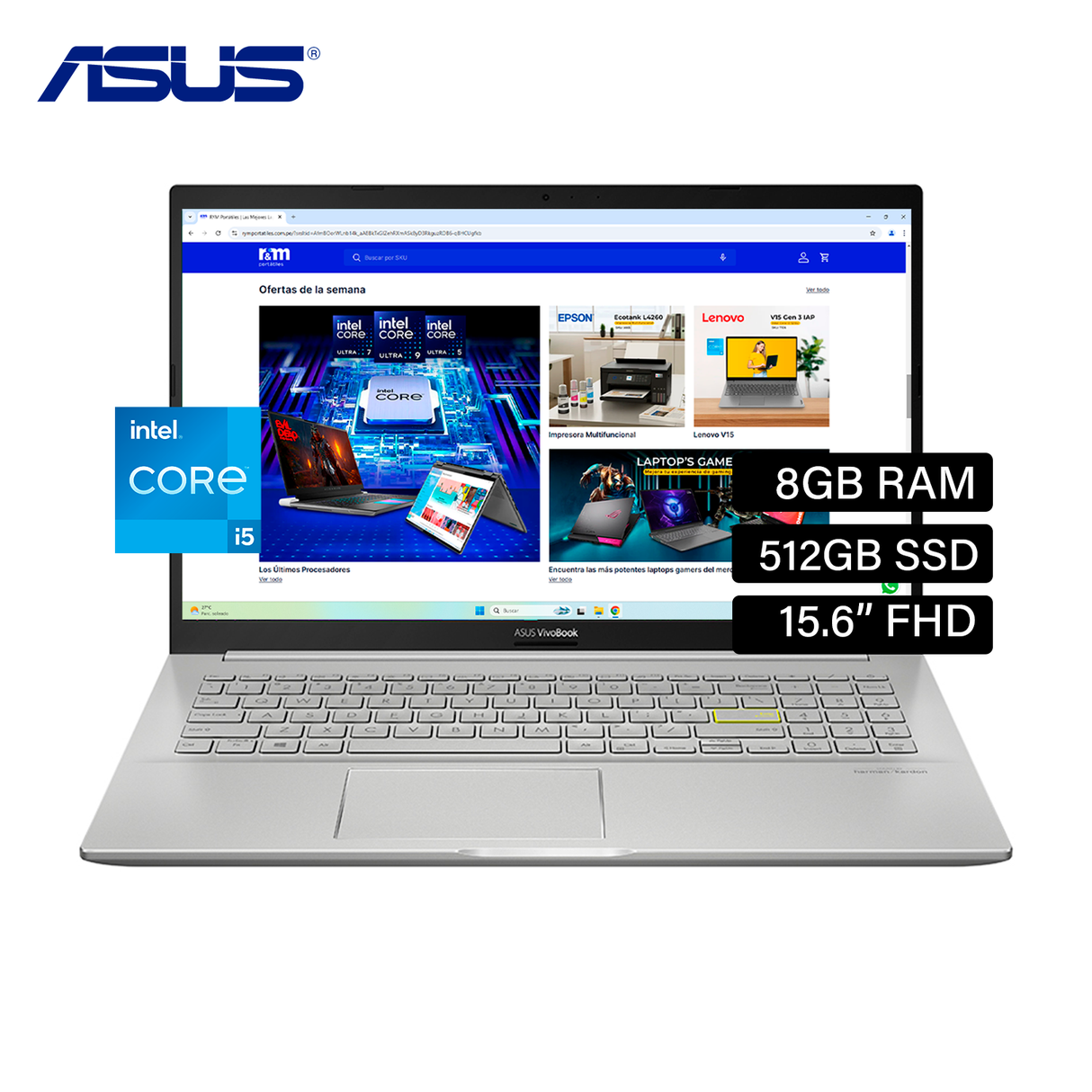 Laptop Asus Vivobook X1504ZA-NJ339 Intel Core i5 1235U RAM 8GB Disco 512GB SSD 15.6" FHD