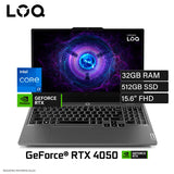 Laptop Lenovo LOQ 15IRX9 Intel Core i7-13650HX RAM 32GB Disco 512GB SSD Video NVIDIA RTX 4050 6GB 15.6" FHD Windows 11 Pro (83DV00FKLMW1132G)