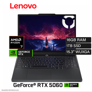Laptop Lenovo Legion 5 15AHP10  RYZEN 7 260 RAM 16 GB Disco 1 TB SSD NVIDIA RTX 5060 8 GB Pantalla 15.3" WUXGA OLED Freedos (83M0005GLM)