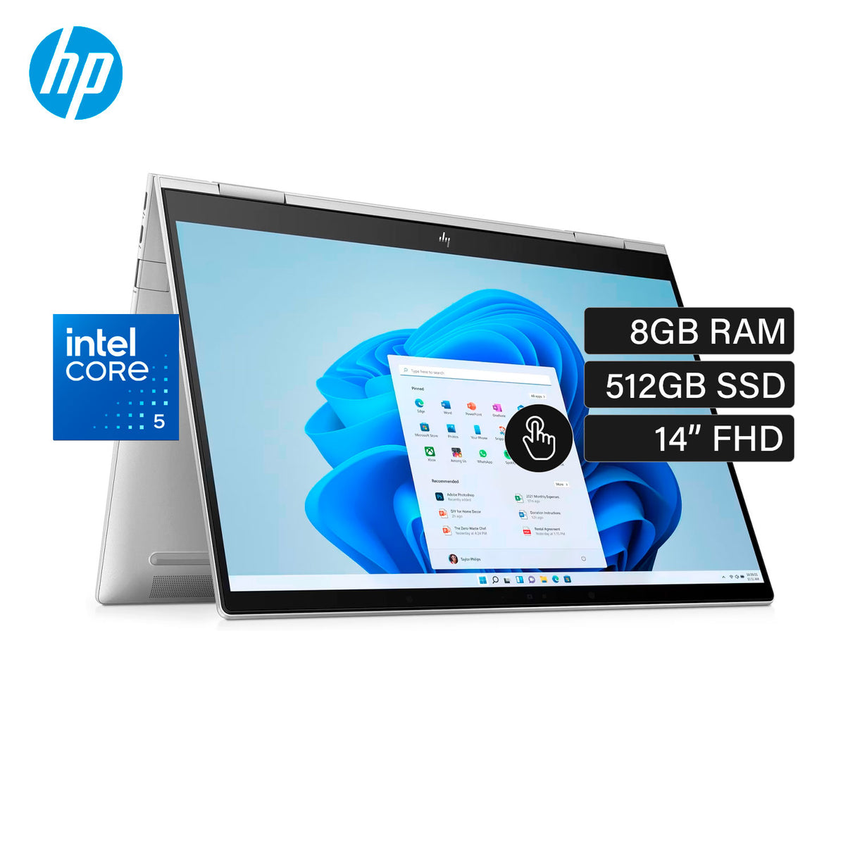 Laptop HP Envy X360 Convertible 14-ES1013DX Intel Core 5 120U RAM 8GB Disco 512GB SSD 14″ FHD Táctil Windows 11 (9R8R2UA#ABA)