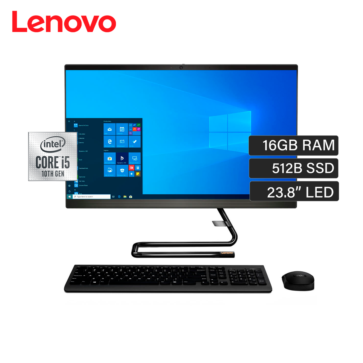 Lenovo Ideacentre AIO 24IMB05 Intel Core i5 10400T RAM 16GB Disco 512GB SSD 23.8" LED Windows 11 PRO