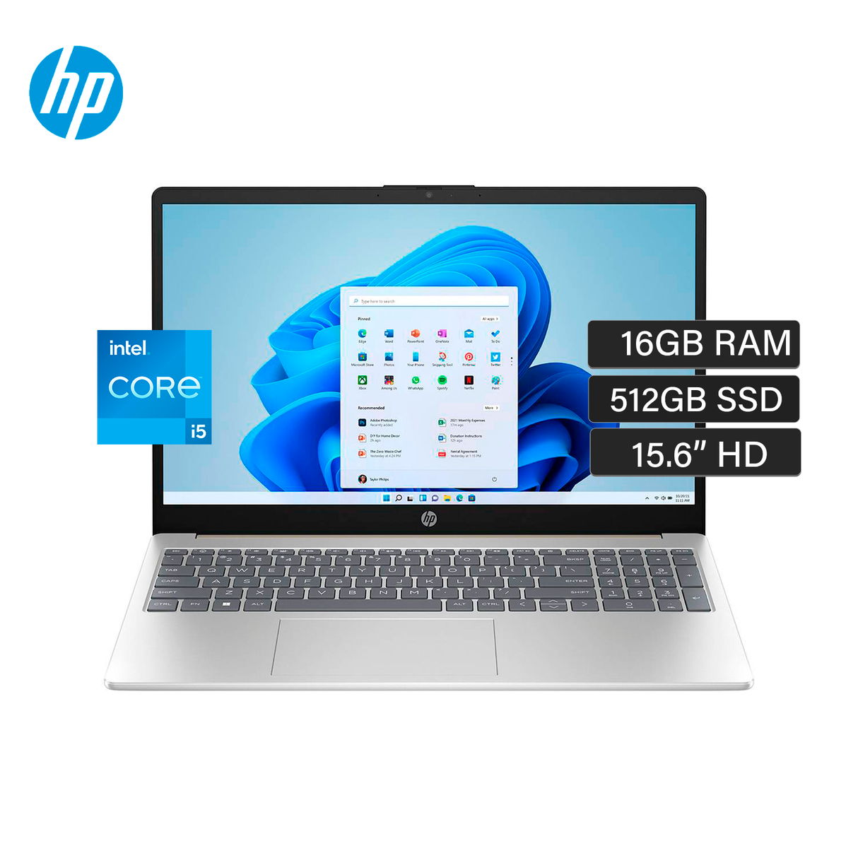 Laptop HP 15-FD0053LA Intel Core i5 1235U Ram 16GB Disco 512GB SSD 15.6" HD FreeDos