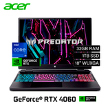 Laptop Acer Predator Helios NEO 18 Intel Core i9 14900HX RAM 32GB Disco 1TB SSD Video RTX 4060 8GB 18" WUXGA