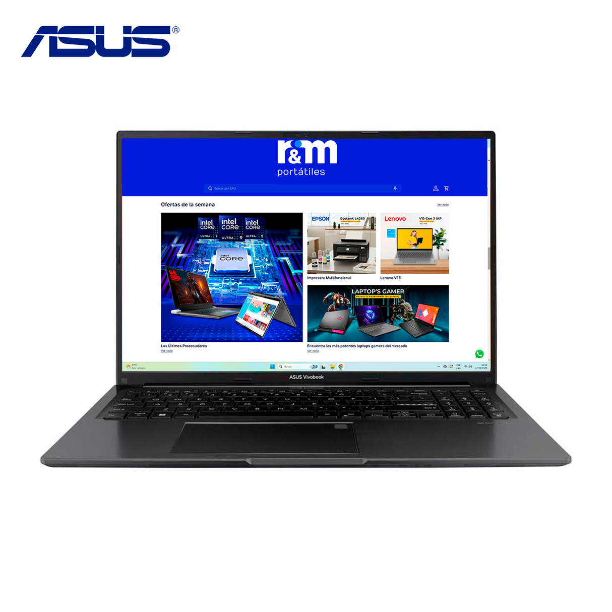 Laptop Asus Vivobook 16 M1605YA-MB582 Ryzen 5 7430U RAM 16GB Disco 512GB SSD 16" WUXGA FreeDos