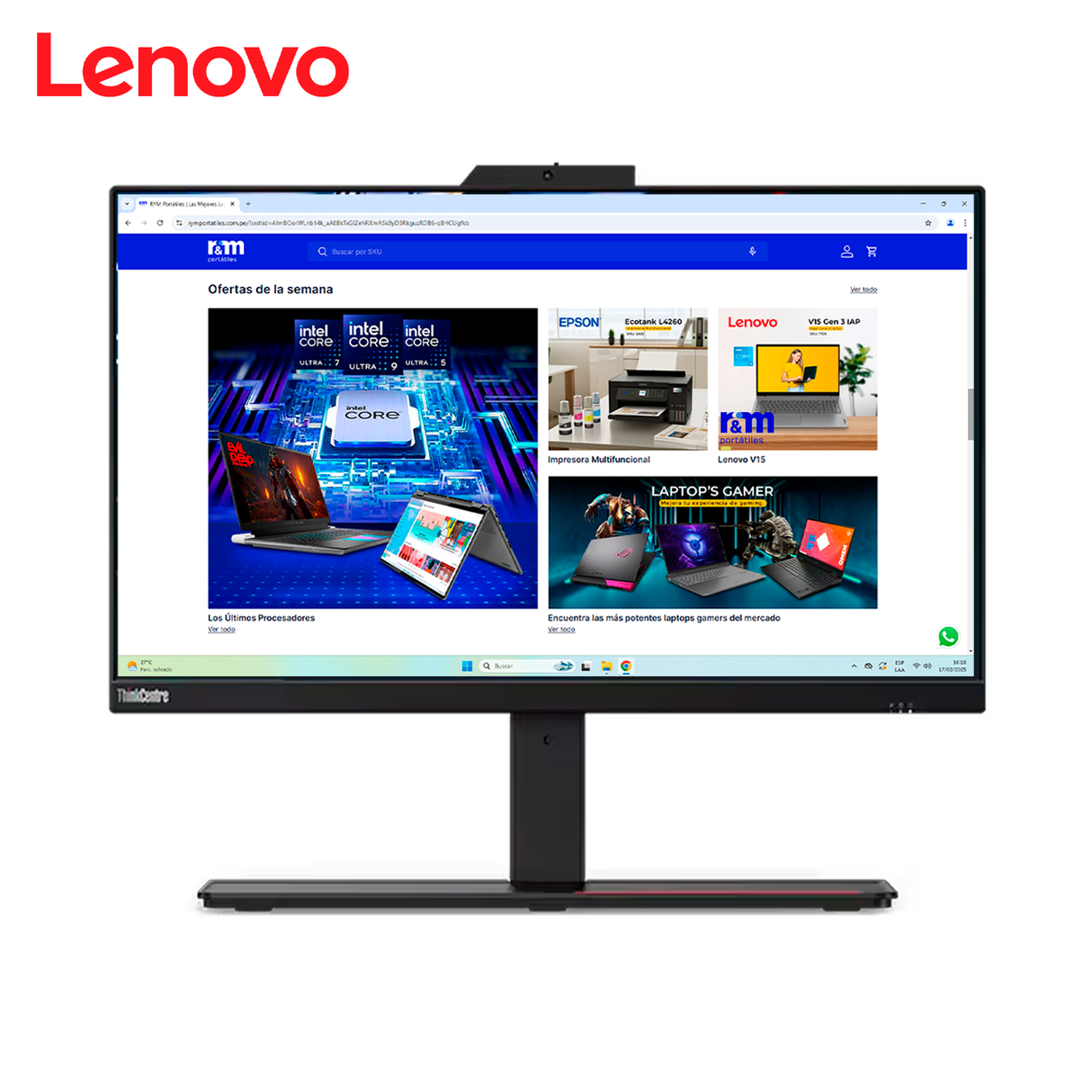 Lenovo Thinkcentre M90A Gen 2 Intel Core I7 10700 VPRO RAM 16gb Disco 512gb SSD Windows 10Pro Open Box