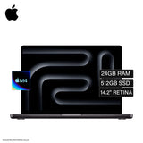 Macbook Pro 14 A3401 Chip M4 Pro RAM 24GB Disco 512GB SSD 14.2" Retina Negro Espacial