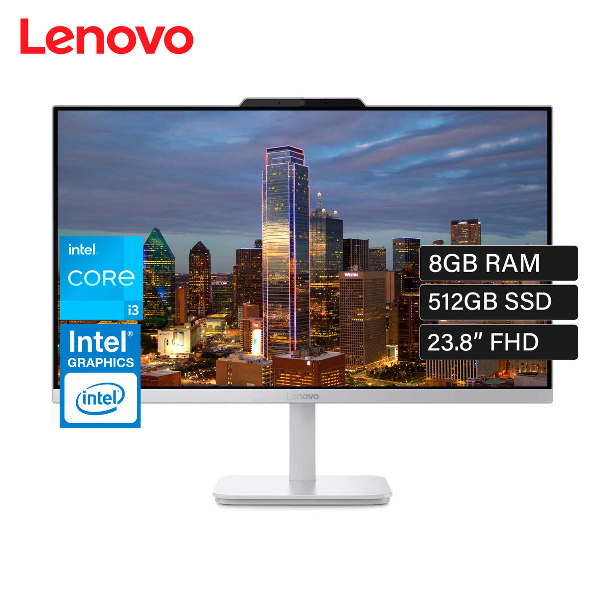 Lenovo Ideacentre AIO A100 Intel Core i3 N305 RAM 8GB Disco 512GB SSD 23.8" FHD (F0J6002NLD)