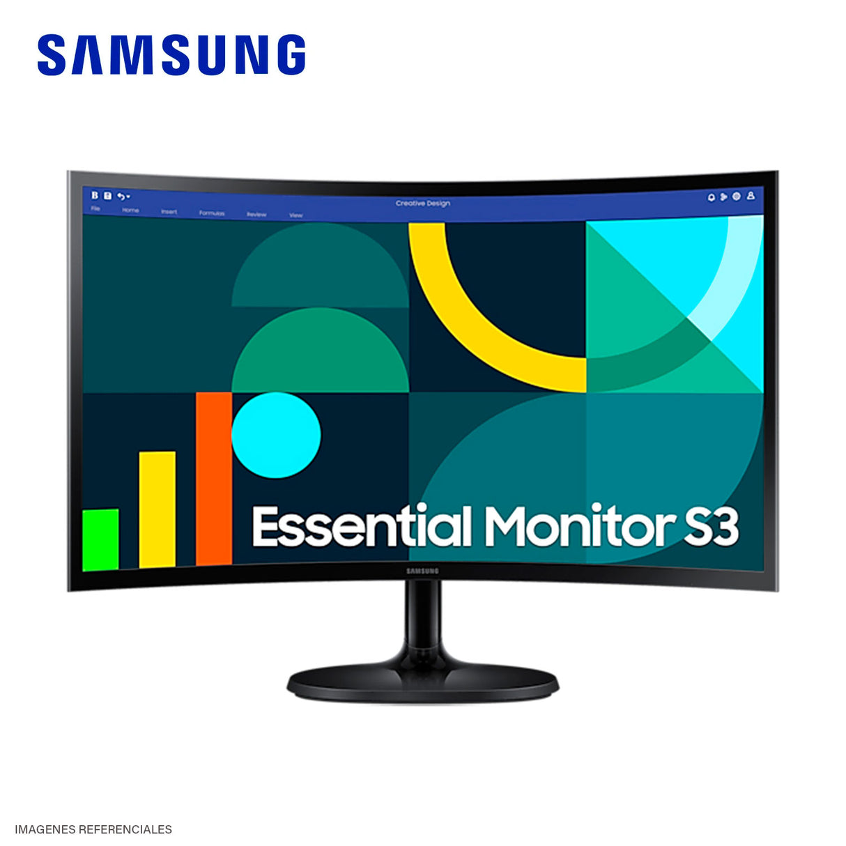 Monitor Samsung 24" FHD (1920x1080) VA curvo, HDMI x1, VGA x1, Auriculares x1 (LS24D360GALXPE )