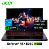 Laptop Acer Nitro V 15 ANV15-52-57BB Intel Core i5-13420H RAM 16GB Disco 512GB SSD NVIDIA RTX 5050 8GB 15.6" FHD Windows 11