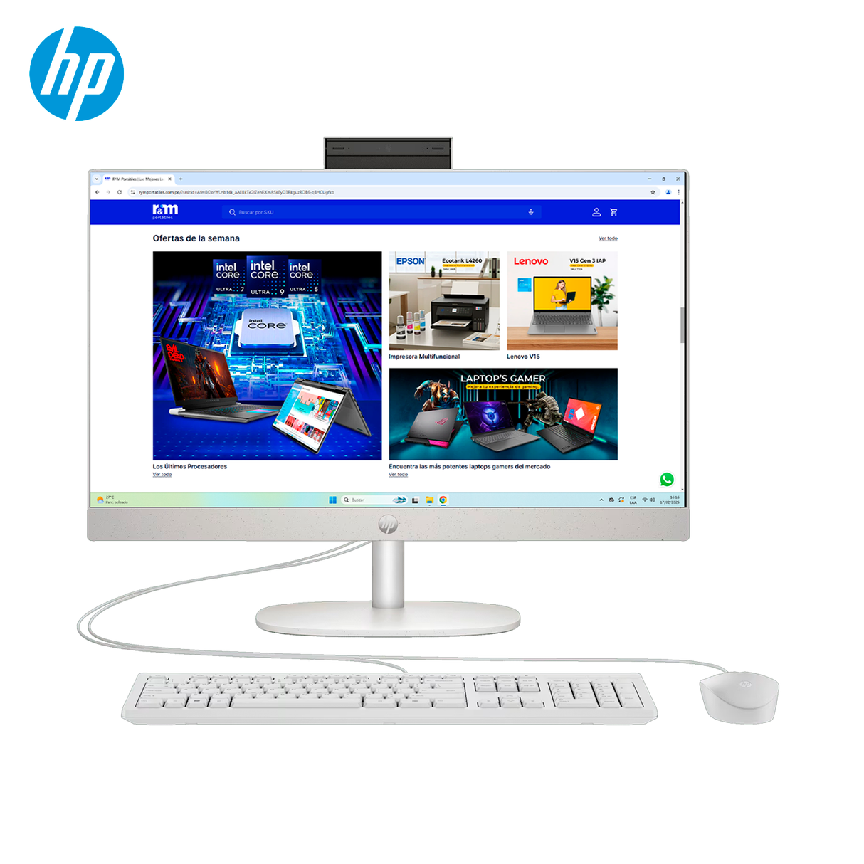 AIO HP ProOne 240 Intel Core i5 1335U RAM 8GB Disco 512GB SSD 23.8" FHD